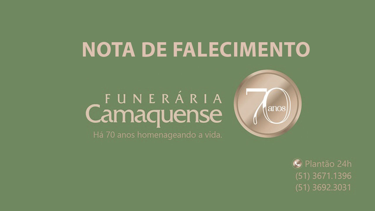 Nota de falecimento da Funerária Camaquense